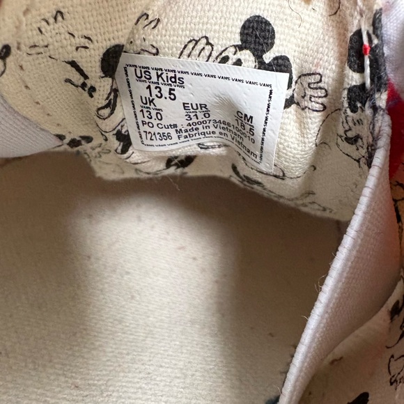 Vans x Disney Minnie Mouse Authentic Bow Sneakers Red White - Picture 9 of 10